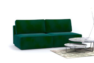 mała sofa zielony welur